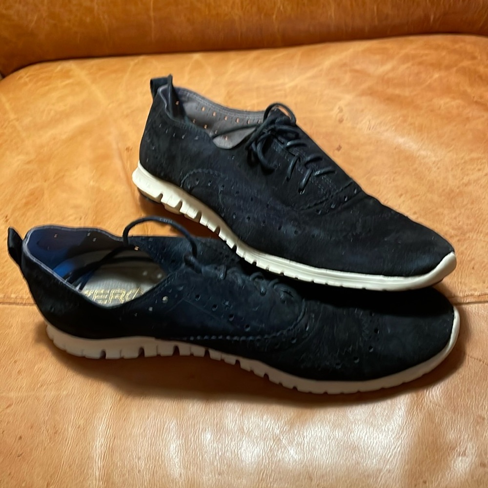 Cole Haan Black soft suede “Zero Grand” Wingtips